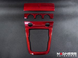 Jaguar F-TYPE Interior Trim - Carbon Fiber - Center Console Cover - Red Candy